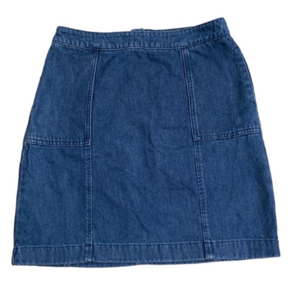 Boden Denim Pencil Above Knee Skirt Collegiate Preppy with Large Front Pockets
